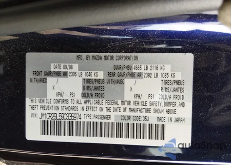 2009 Mazda Mazda5 Sport из США, поврежденный, VIN JM1CR29L590335974